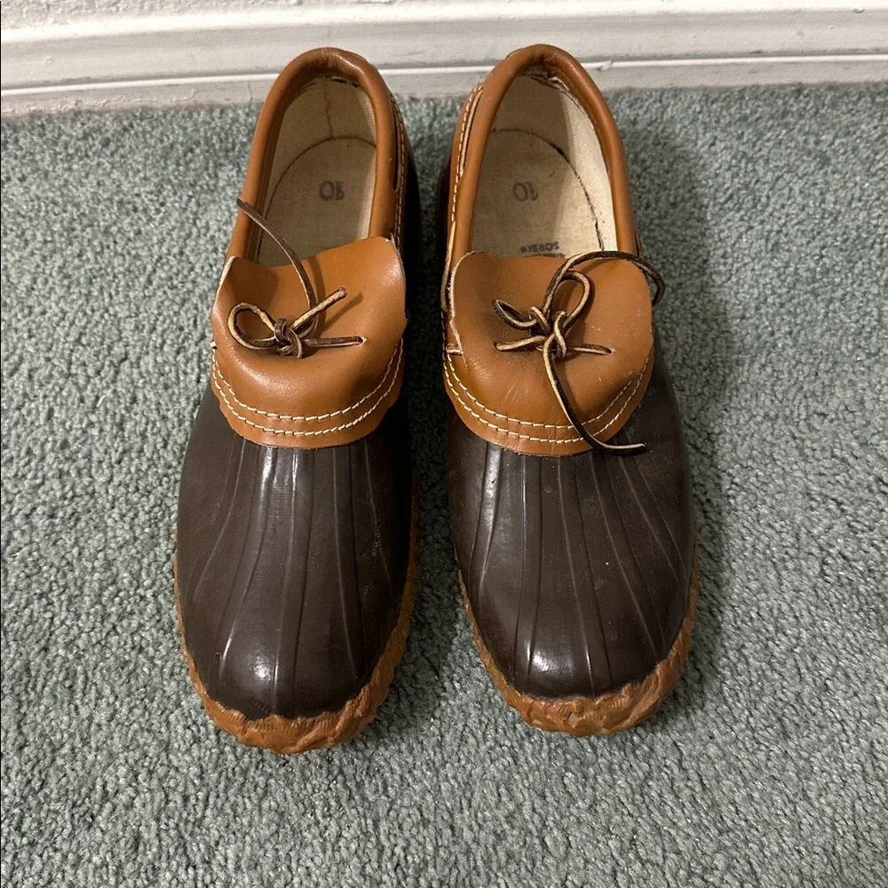 Vintage Sorel Pow-Wow Duck Boots Shoes Leather Rubber Made in Canada Mens 10